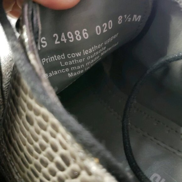 Stacy Adams Mens Gray Leather Crocodile Print Oxford Shoe 8.5 M Pietro 24675 - Picture 8 of 8